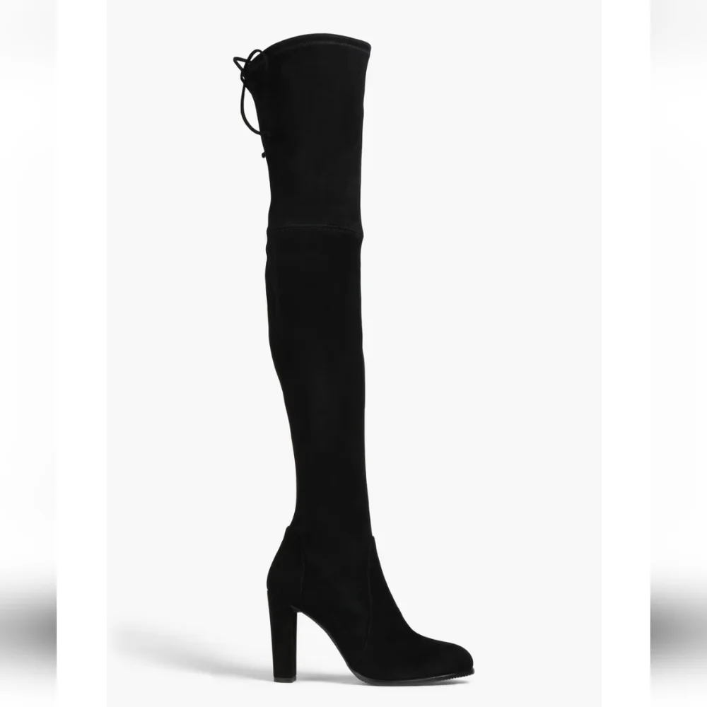 STUART WEITZMAN Black Suede Thigh High Boots Sz 10